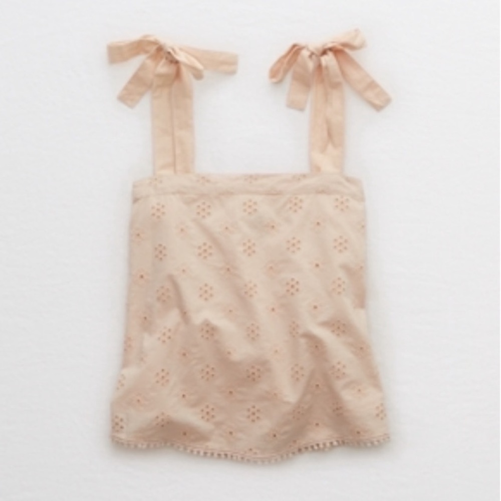 🧡3/$30 Aerie Light Pink Crop Eyelet Tank in Small